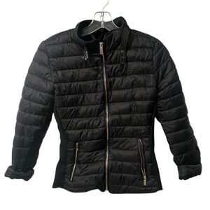 SWEET LOOK Faux Fur Lining Puffer Jacket Women's Size Small Black (1161)